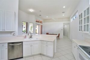 Light cabinetry, counter tops, and floors